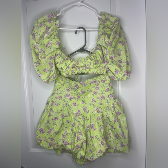 ZARA - 2 PIECE SET - Floral Green Summer Set - Picture 2 of 3